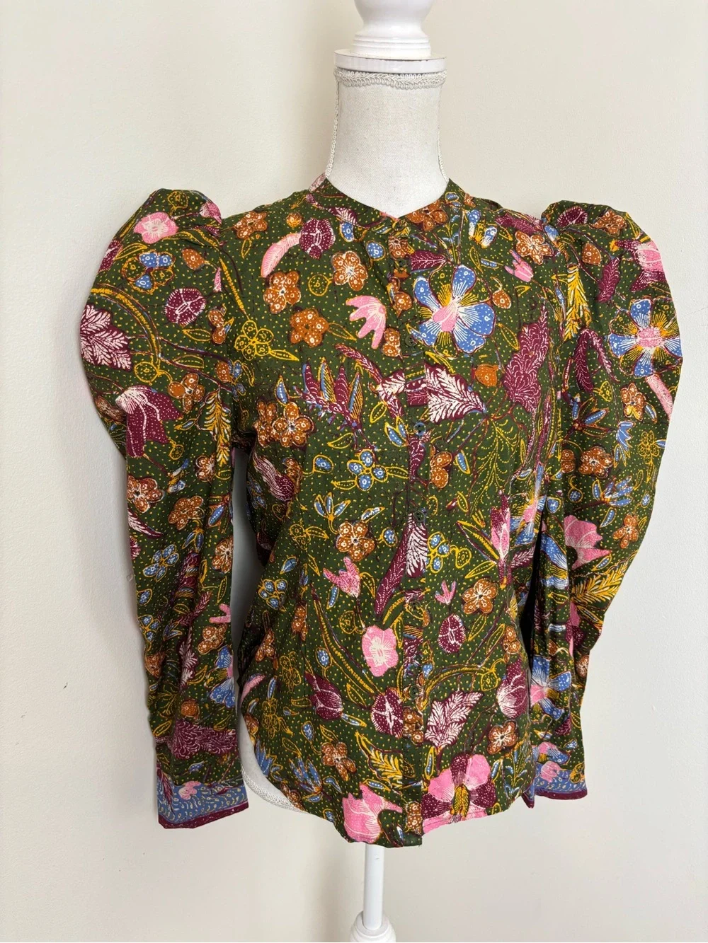 Ulla Johnson Willa Puff Sleeve Cotton Blouse Size 6